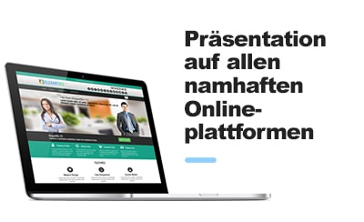 Präsentation auf allen namhaften Onlineplattformen